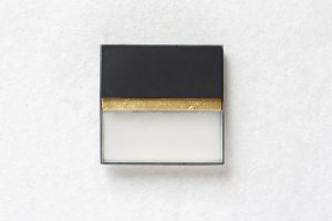 Onix-Platte, Bergkristall, Gold 750, Silber 925, oxidiert
